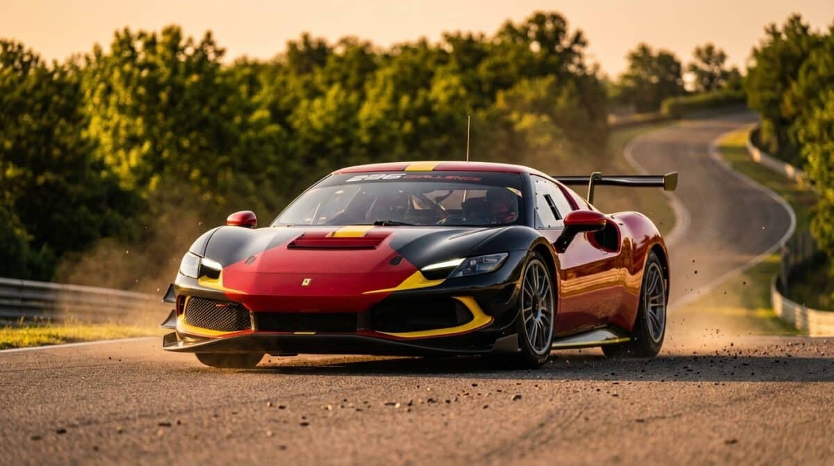 de ferrari 296 challenge wint direct zijn eerste heuvelklimwedstrijd dankzij uitzonderlijke prestaties en rijeigenschappen.